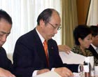 自民党地球温暖化対策特別委員会で谷垣総裁出席の下で地球温暖化対策の経済への影響についてヒアリング