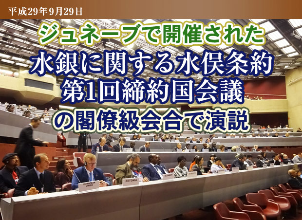 ジュネーブで開催された水銀に関する水俣条約 第1回締約国会議の閣僚級会合で演説