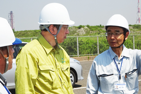 岡山県環境保全事業団水島処理場の災害廃棄物の二次仮置場予定地で